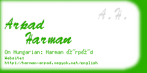 arpad harman business card